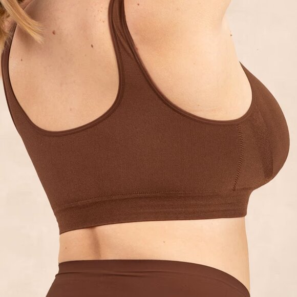 Truekind® Everyday Throw-on Wireless Bralette - Chocolate, Various Sizes, NWT - Picture 2 of 6